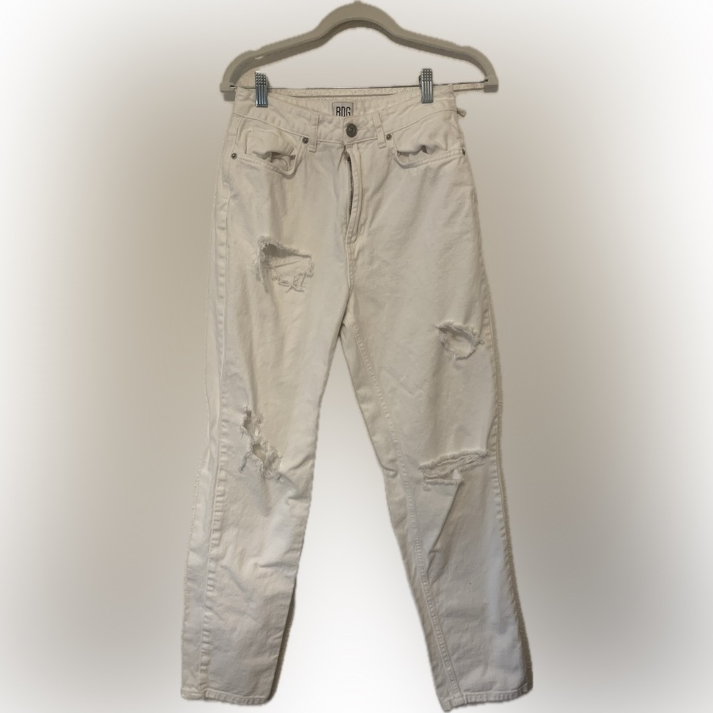 BDG By Urban Outfitters Jeans Womens 27 Mom High Rise Baggy Denim Ivory